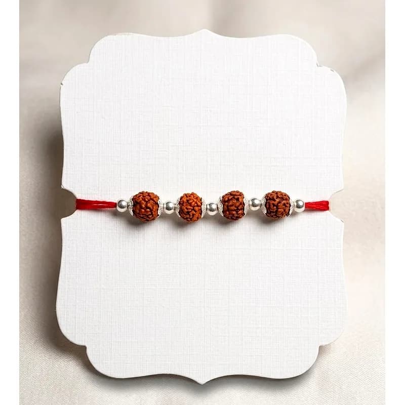 Four Bead Rudraksha Rakhi