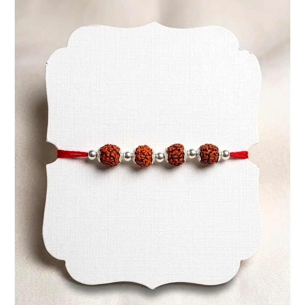 Four Bead Rudraksha Rakhi